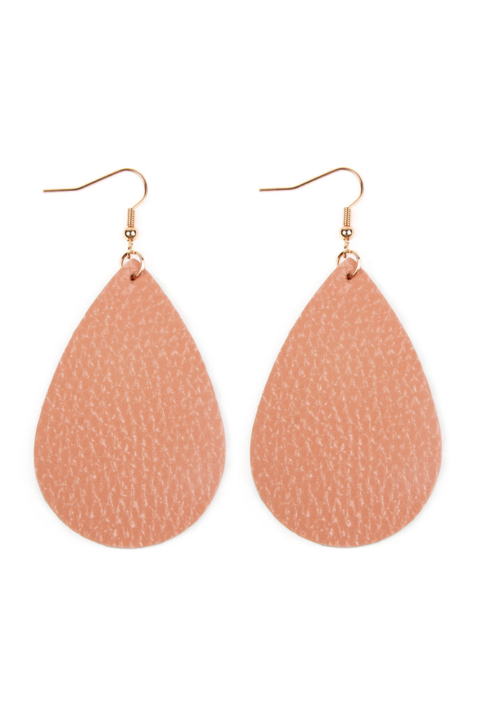 TEARDROP LEATHER EARRINGS