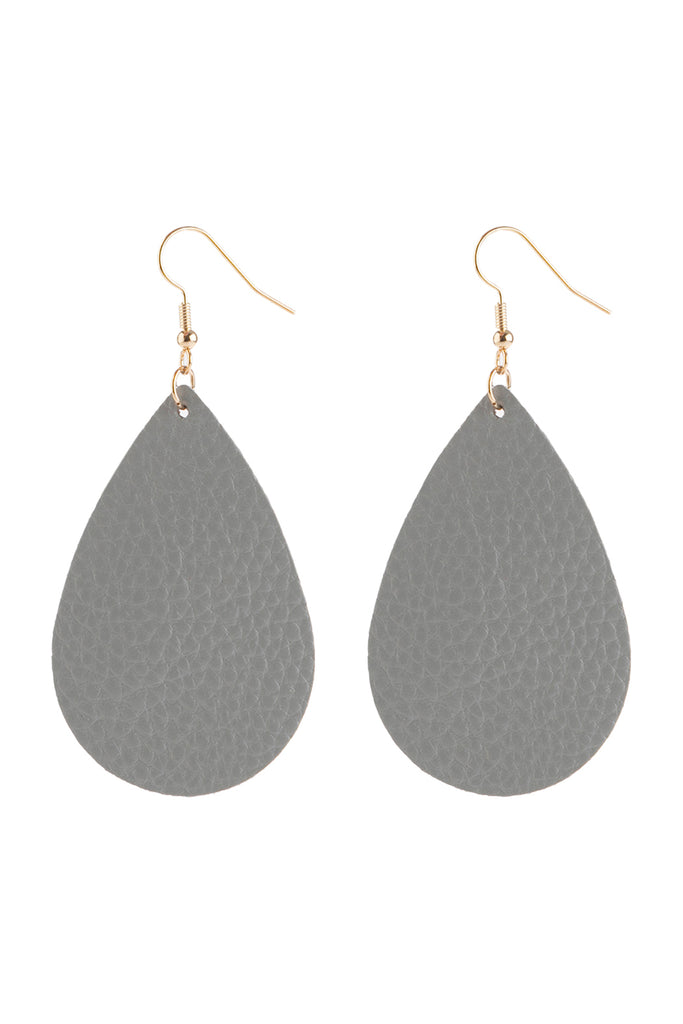 TEARDROP LEATHER EARRINGS