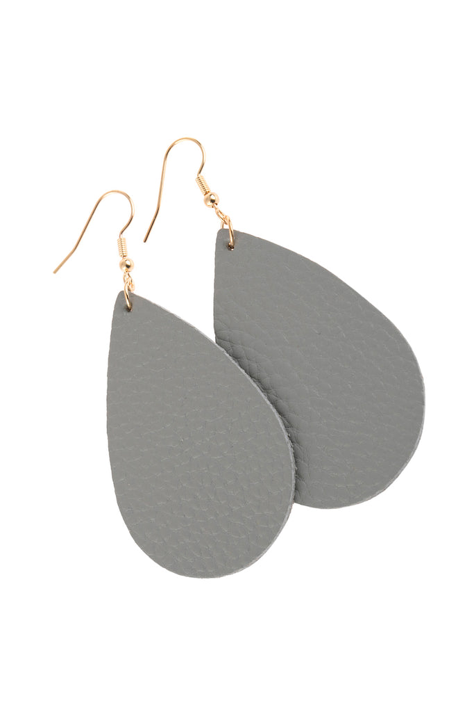 TEARDROP LEATHER EARRINGS