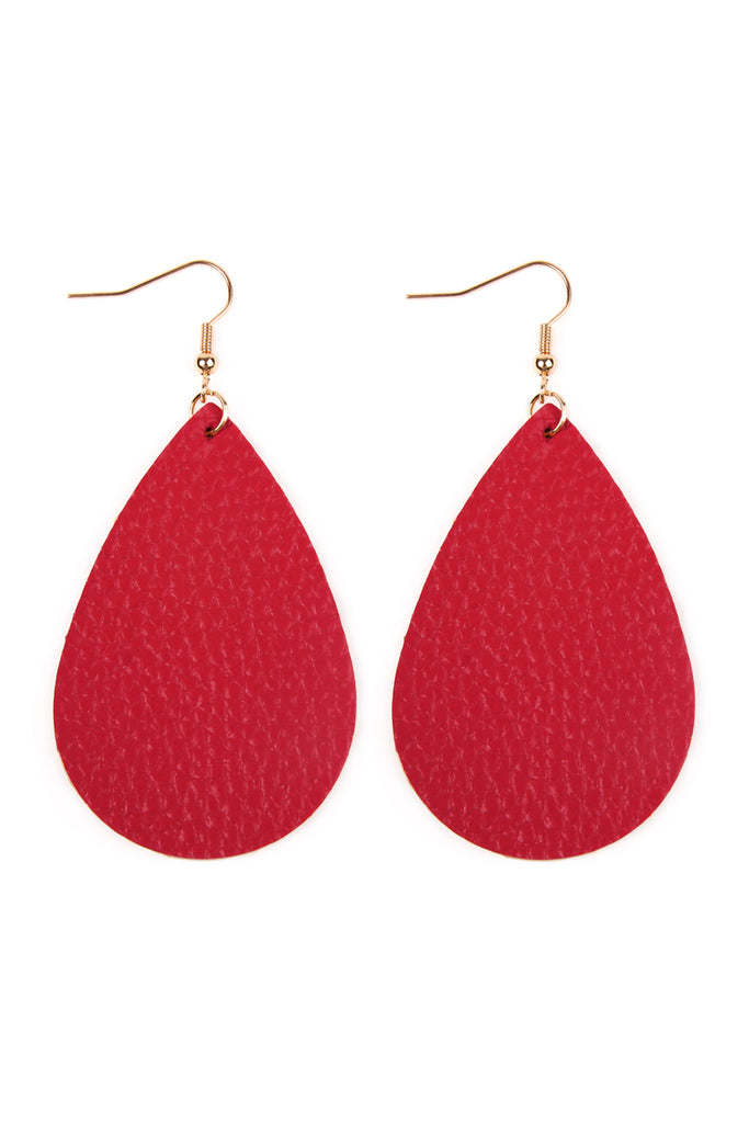 TEARDROP LEATHER EARRINGS