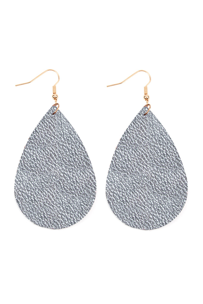 TEARDROP LEATHER EARRINGS