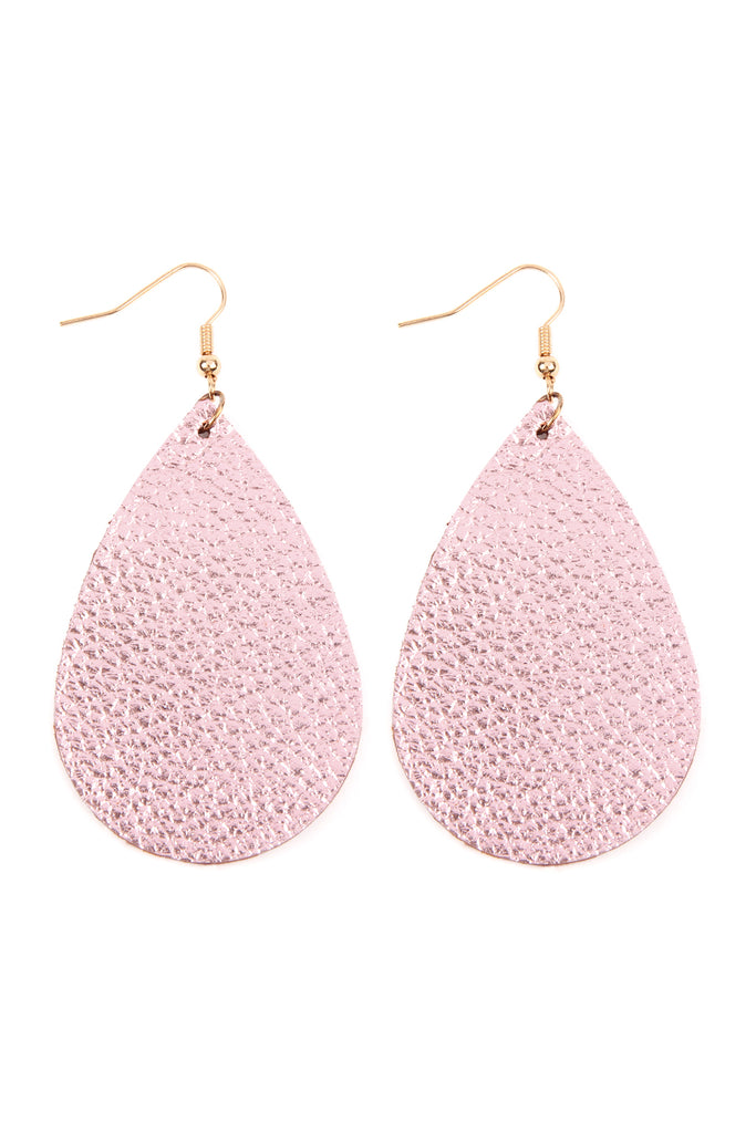 TEARDROP LEATHER EARRINGS