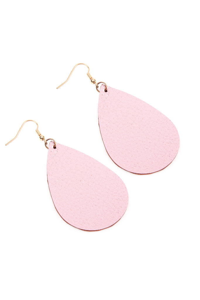 TEARDROP LEATHER EARRINGS