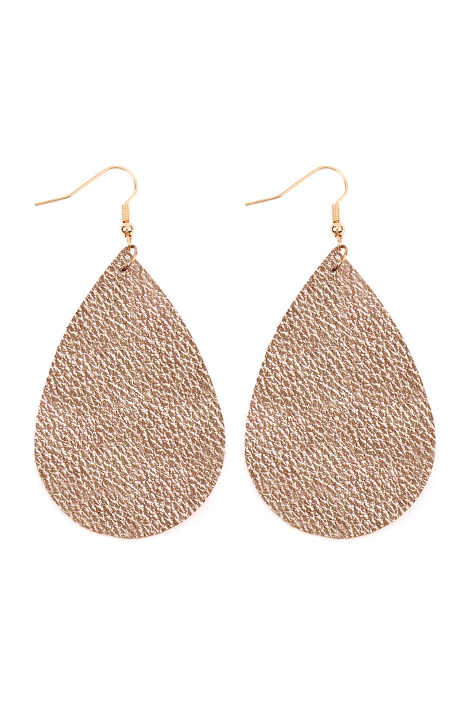 TEARDROP LEATHER EARRINGS