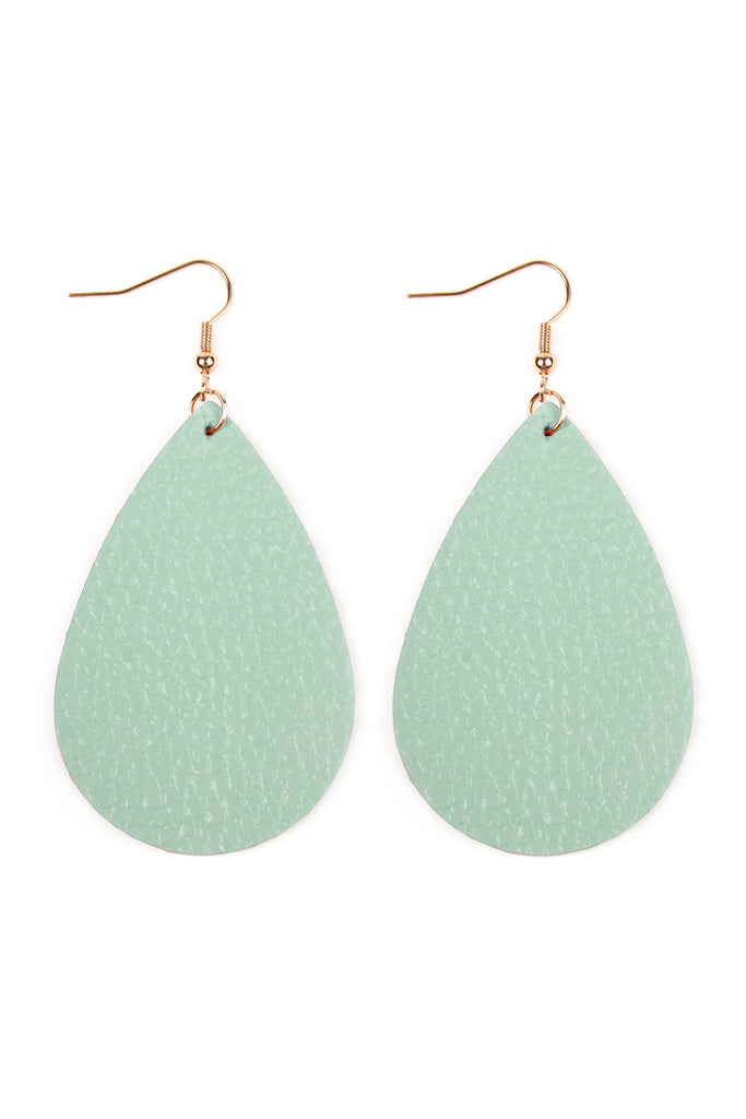 TEARDROP LEATHER EARRINGS