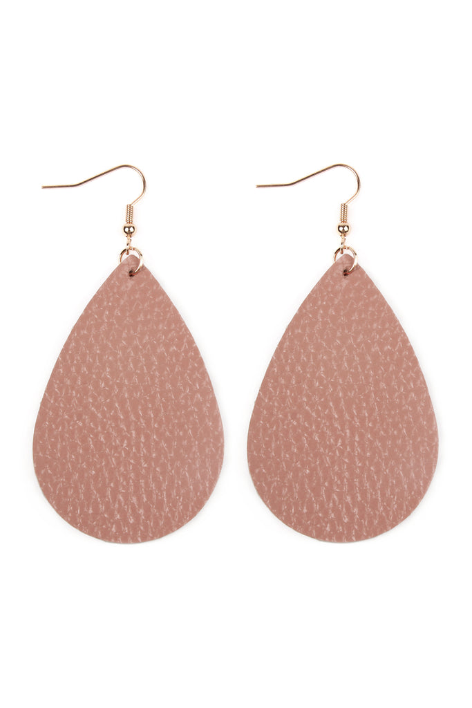 TEARDROP LEATHER EARRINGS