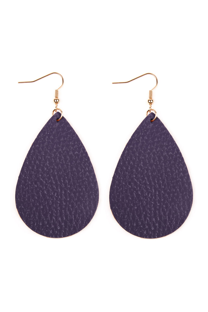 TEARDROP LEATHER EARRINGS