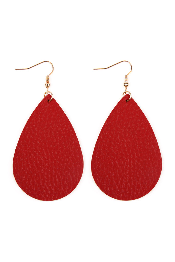 TEARDROP LEATHER EARRINGS