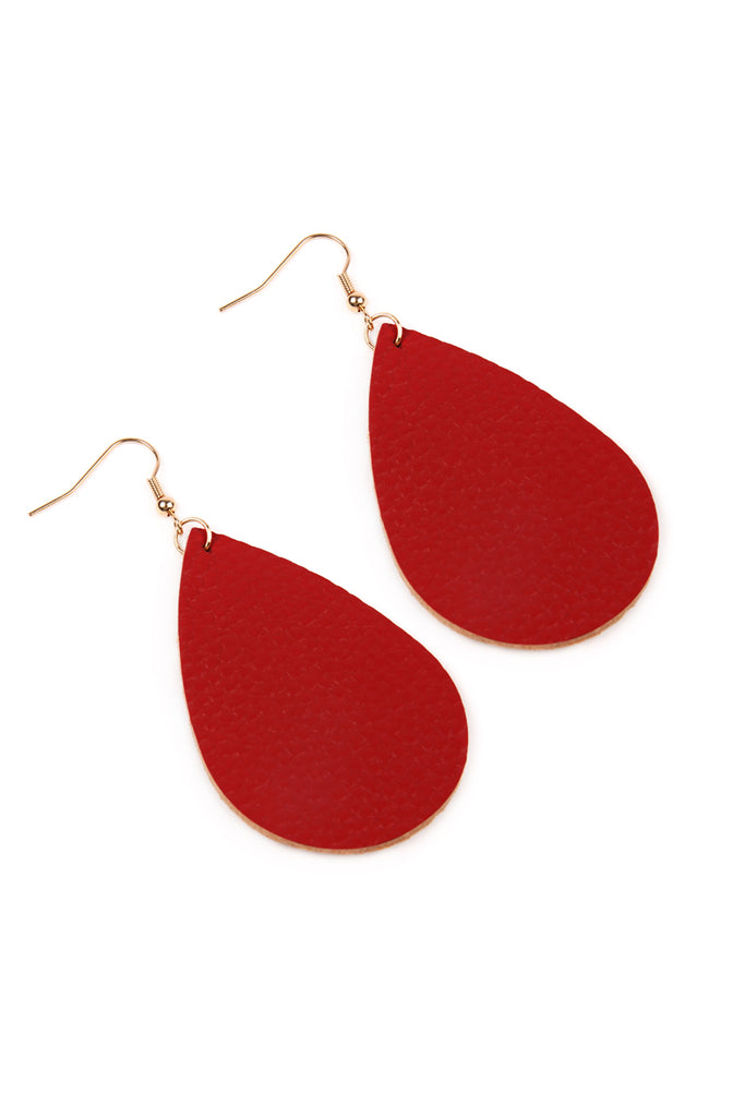 TEARDROP LEATHER EARRINGS