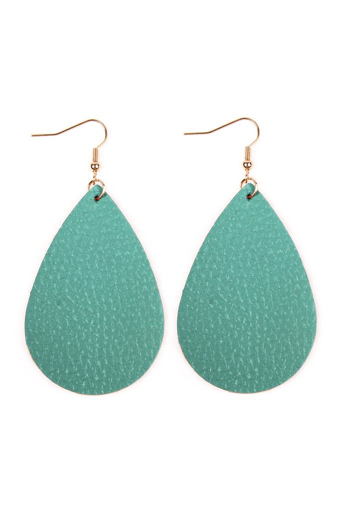 TEARDROP LEATHER EARRINGS