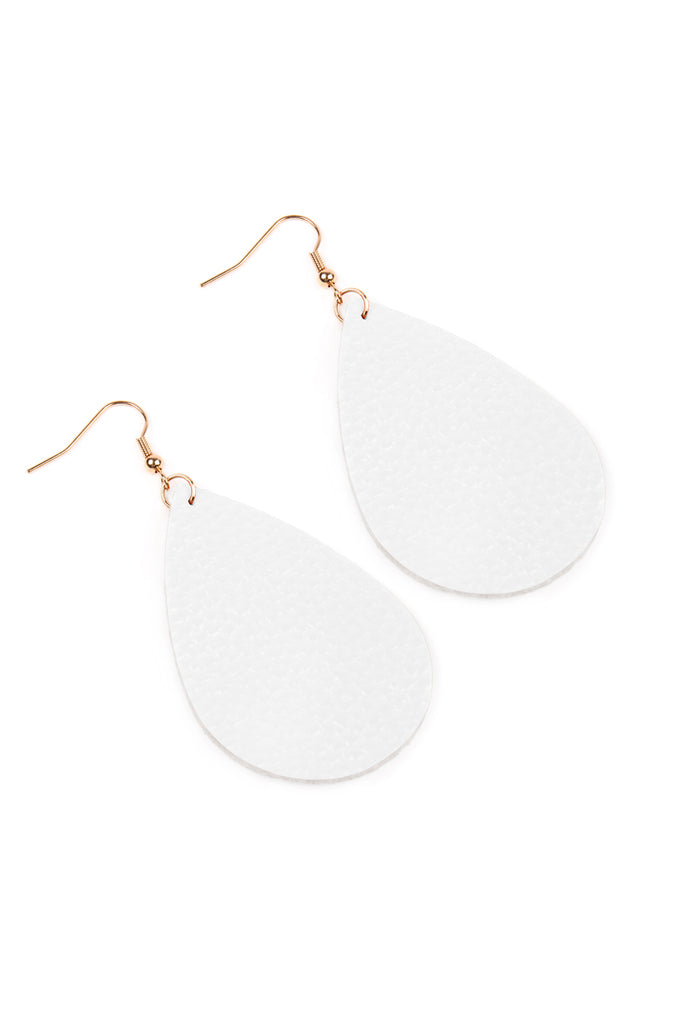 TEARDROP LEATHER EARRINGS