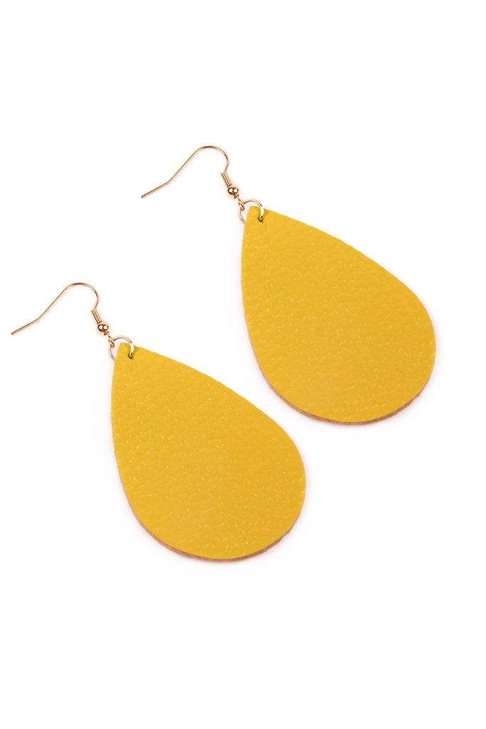 TEARDROP LEATHER EARRINGS