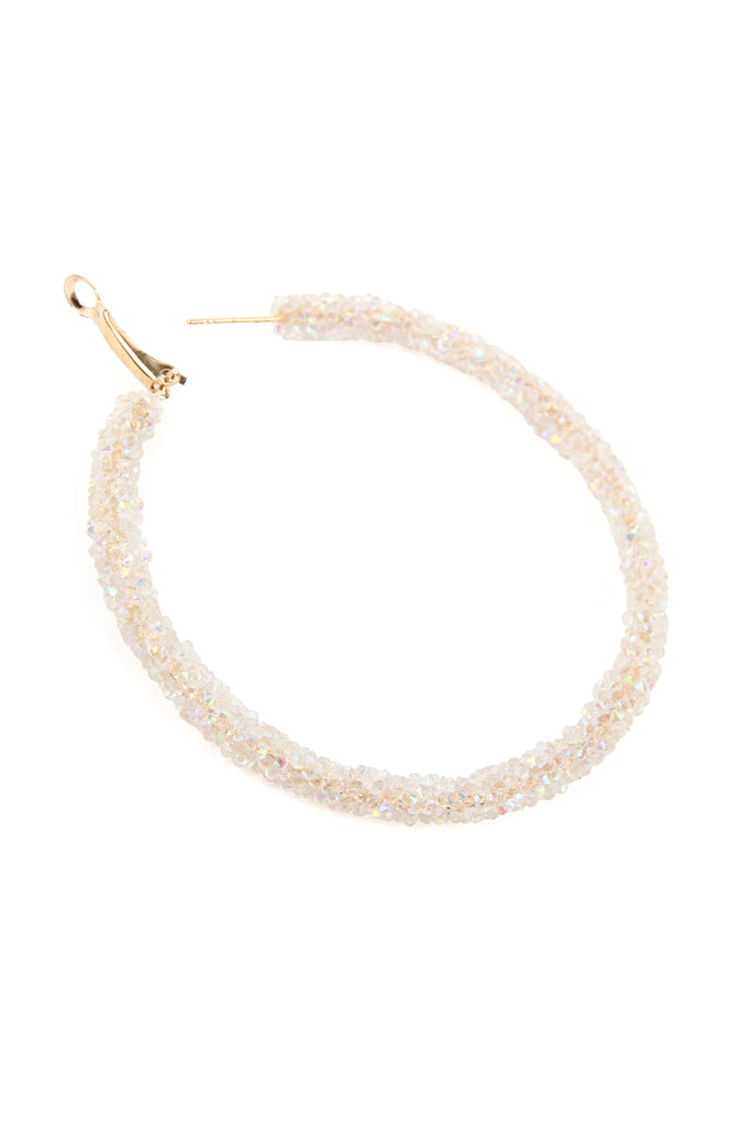 RHINESTONE COATED HOOP EARRINGS