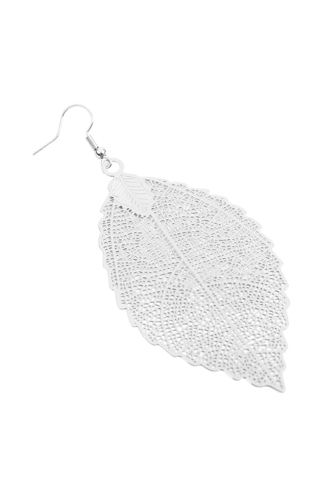 HDE2320 - FINE FILIGREE LEAF HOOK EARRINGS