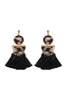 DANGLING RESIN WITH TASSEL EARRINGS