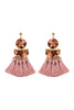 DANGLING RESIN WITH TASSEL EARRINGS