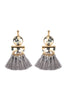 DANGLING RESIN WITH TASSEL EARRINGS