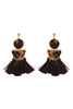 DANGLING RESIN WITH TASSEL EARRINGS