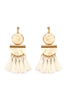 DANGLING RESIN WITH TASSEL EARRINGS
