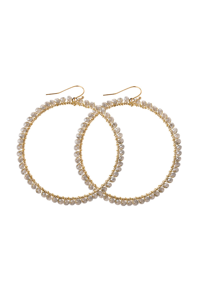 WIRE HOOP WITH GLASS BEADS HOOK EARRINGS