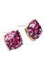 HDE2565 - FACETED GLITTER CUSHION ACRYLIC POST EARRINGS