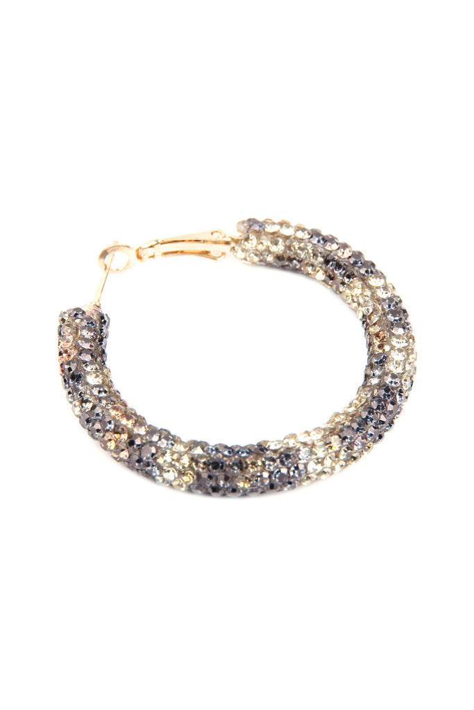 HDE2612 - RHINESTONE COATED HOOP EARRINGS