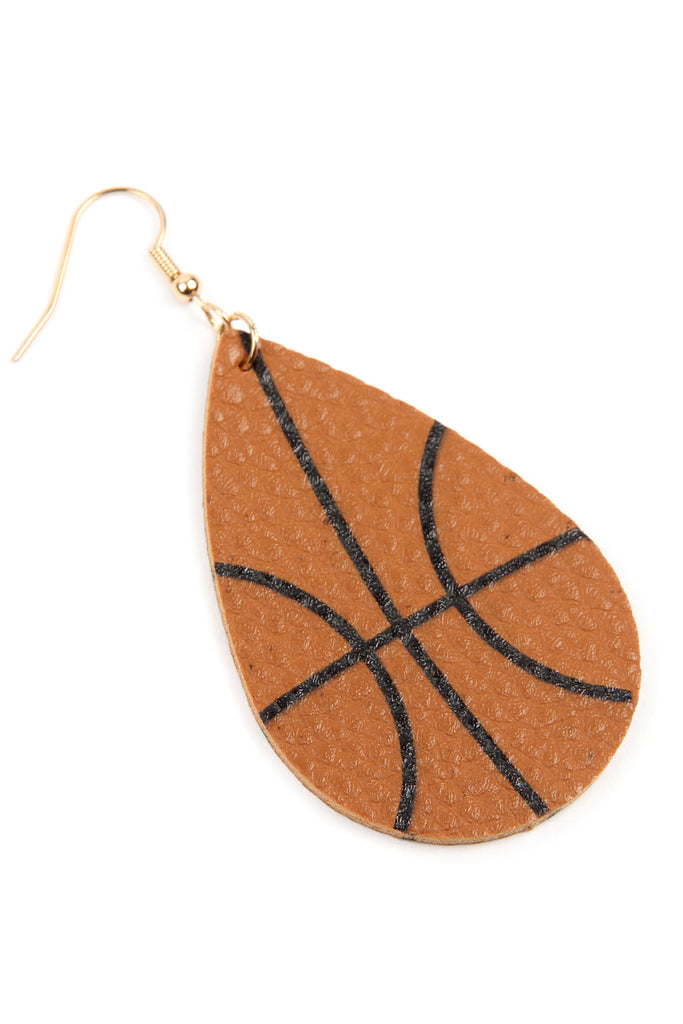 Sports Leather Teardrop Earrings