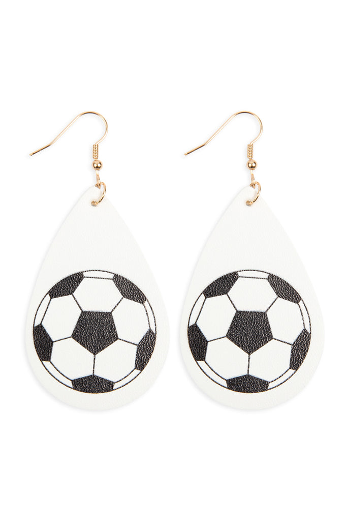 Sports Leather Teardrop Earrings