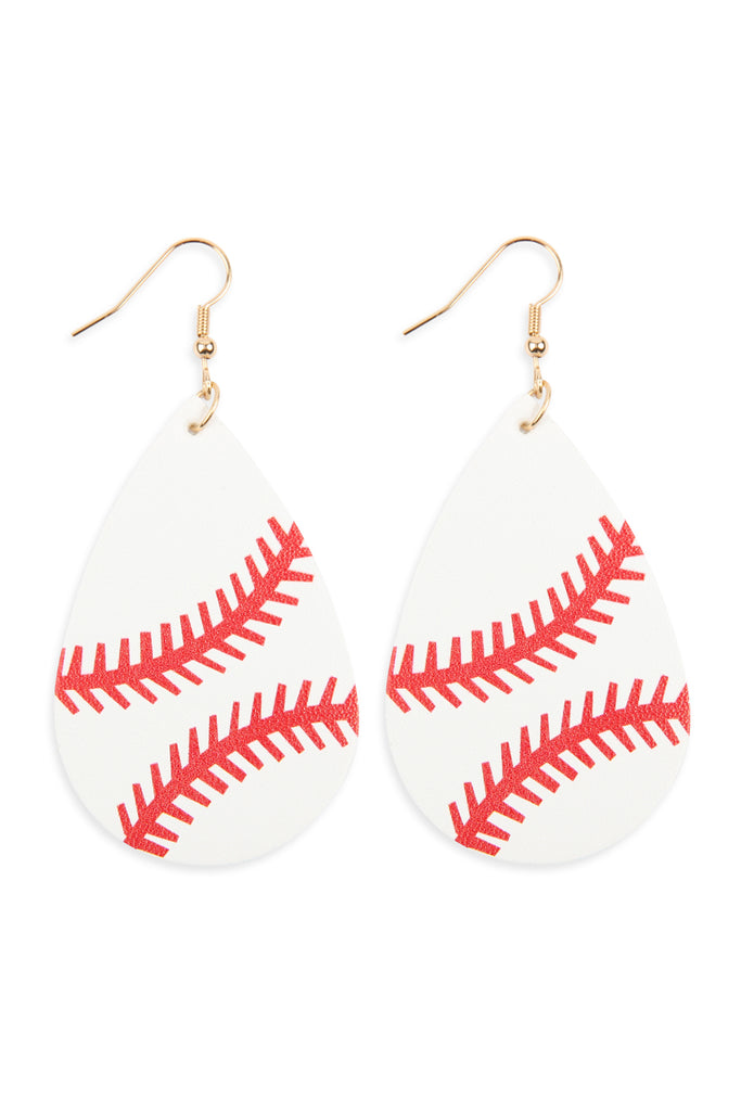 Sports Leather Teardrop Earrings