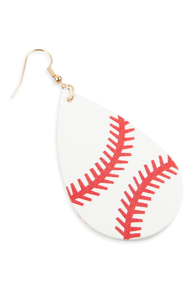 Sports Leather Teardrop Earrings