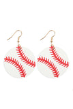 SPORTS LEATHER ROUND DROP EARRINGS