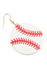 SPORTS LEATHER ROUND DROP EARRINGS