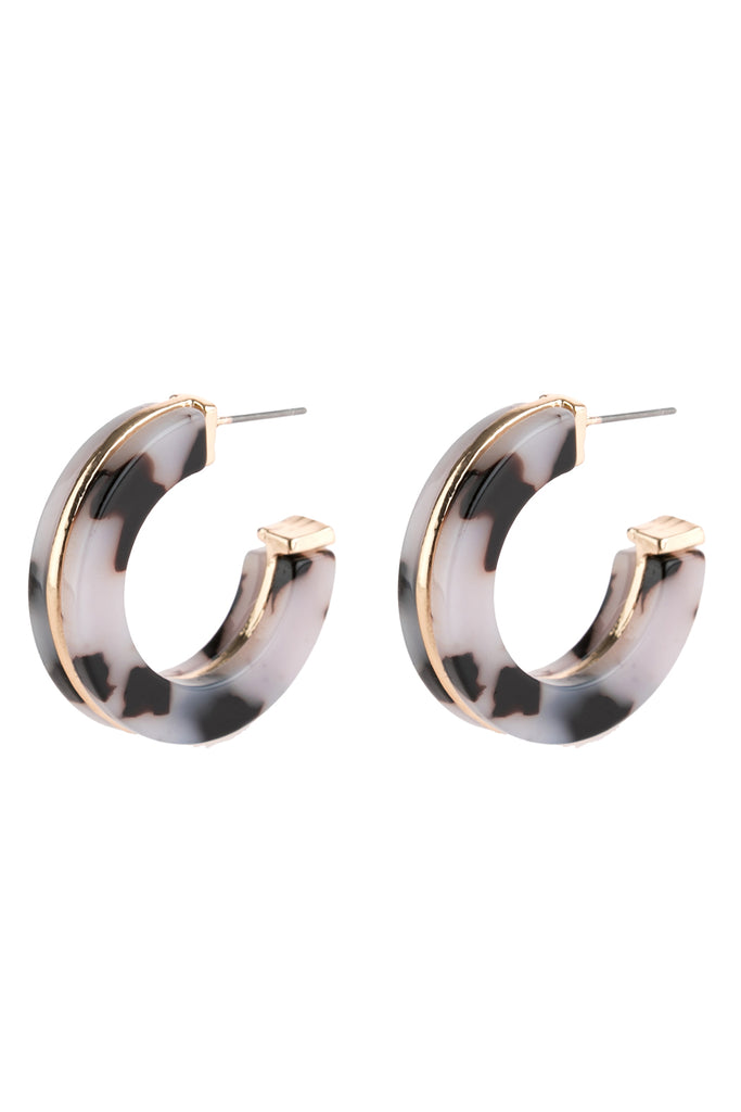 OPEN CIRCLE FACETED ACETATE EARRINGS