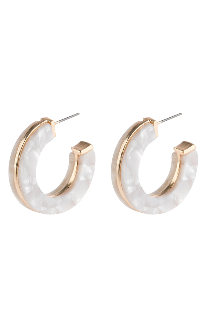 OPEN CIRCLE FACETED ACETATE EARRINGS