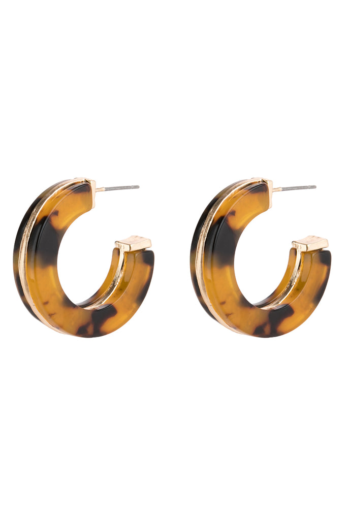 OPEN CIRCLE FACETED ACETATE EARRINGS