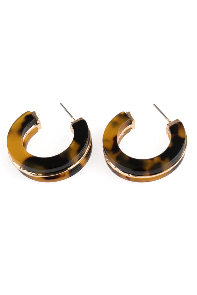 OPEN CIRCLE FACETED ACETATE EARRINGS