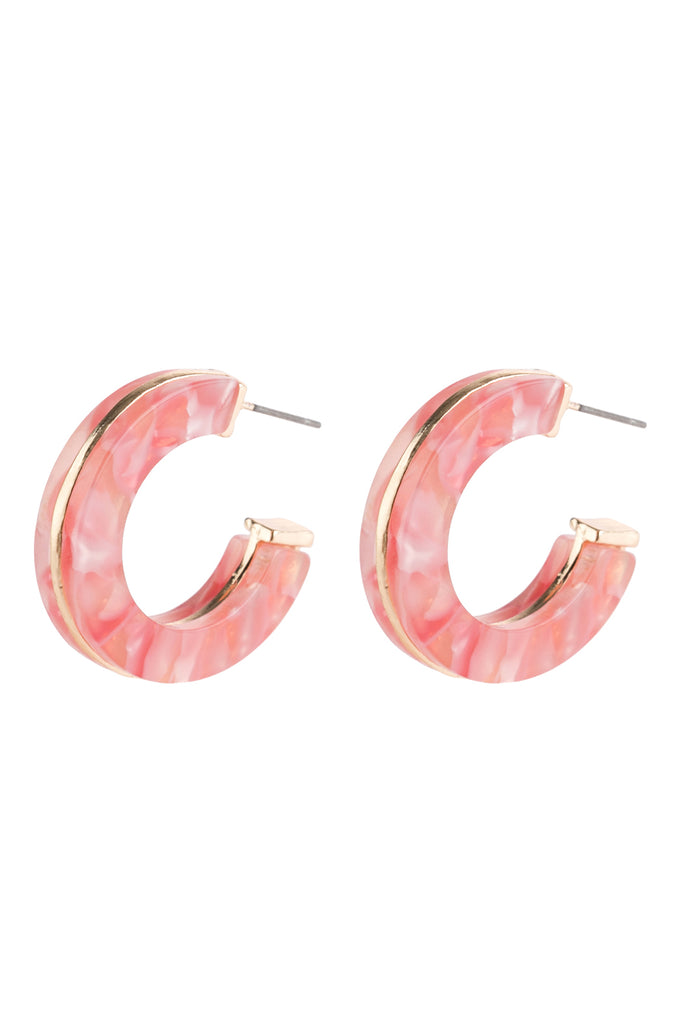 OPEN CIRCLE FACETED ACETATE EARRINGS