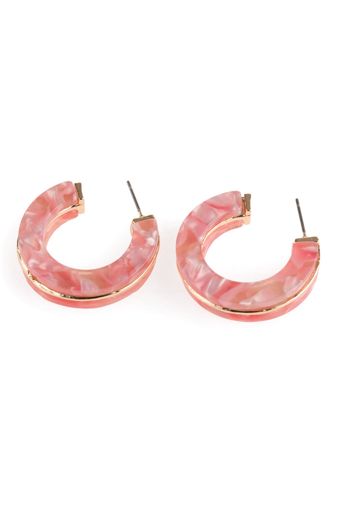 OPEN CIRCLE FACETED ACETATE EARRINGS