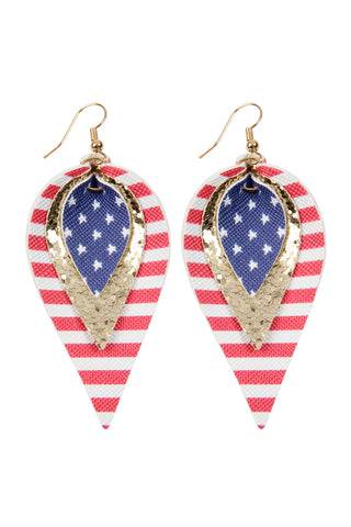 USA ACCENT BOOTS LEATHER DROP EARRINGS