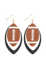 FOOTBALL SPORTS LAYERED LEATHER EARRINGS