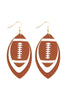 FOOTBALL SPORTS LAYERED LEATHER EARRINGS