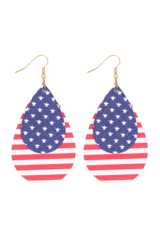 AMERICAN FLAG STAR ACCENT EARRINGS