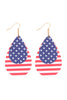 USA LEATHER TEARDROP EARRINGS