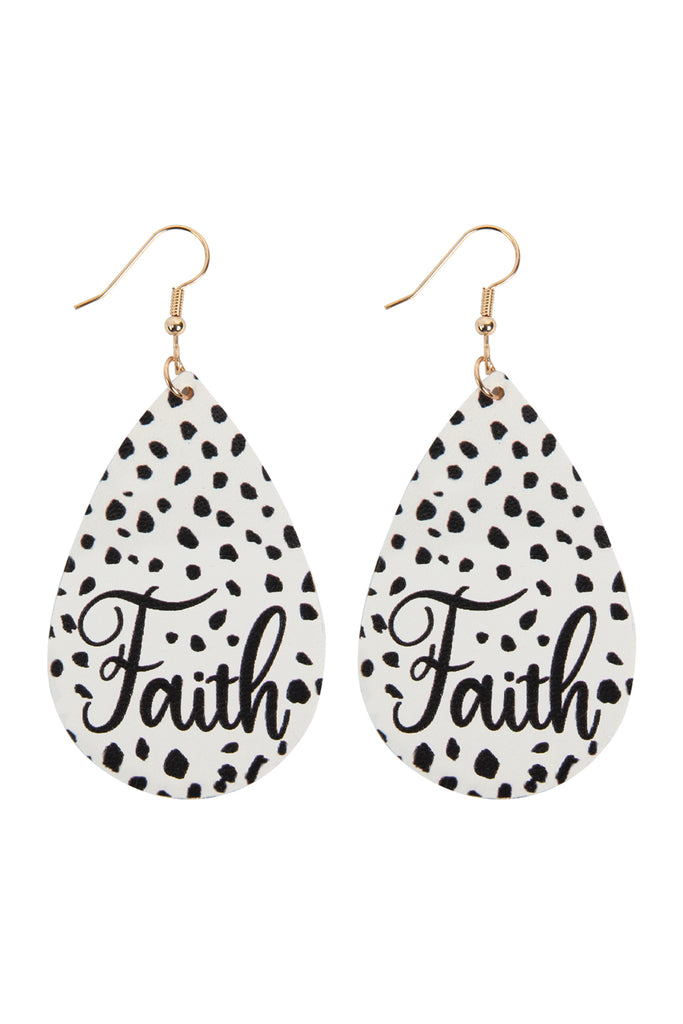 HDE2868 - "FAITH" ANIMAL PRINT LEATHER FISH HOOK EARRINGS