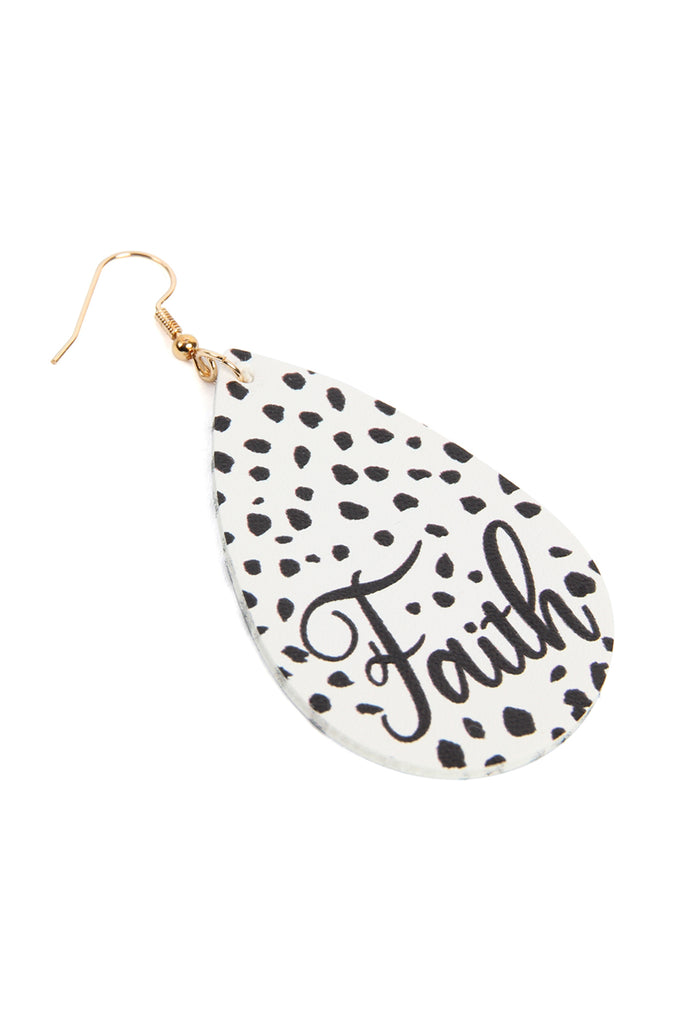 HDE2868 - "FAITH" ANIMAL PRINT LEATHER FISH HOOK EARRINGS