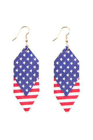 AMERICAN FLAG RIBBON ACCENT EARRINGS