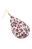 MULTICOLOR ABSTRACT DESIGN LEATHER TEARDROP HOOK EARRINGS