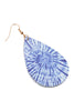 MULTICOLOR ABSTRACT DESIGN LEATHER TEARDROP HOOK EARRINGS