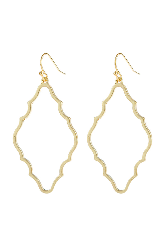 HDE2962 - MOROCCAN CUTOUT DANGLE HOOK EARRINGS