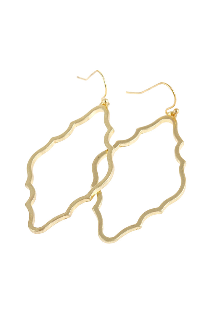 HDE2962 - MOROCCAN CUTOUT DANGLE HOOK EARRINGS